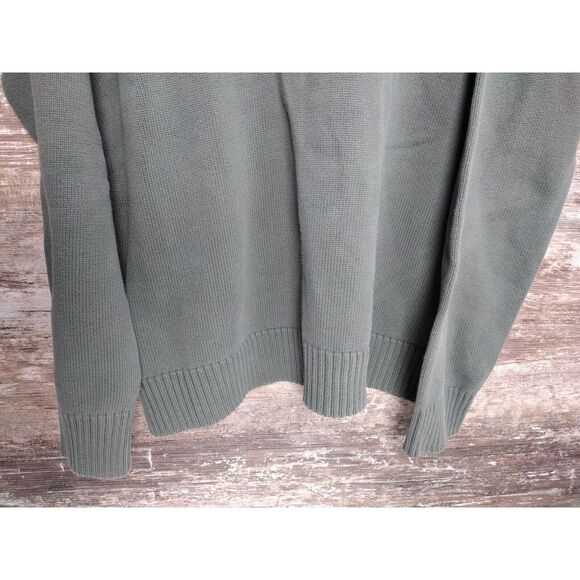 Vintage Eddie Bauer Sweater Size XL Green 1/4 Button Up Knit Combed Cotton USA - Picture 3 of 9